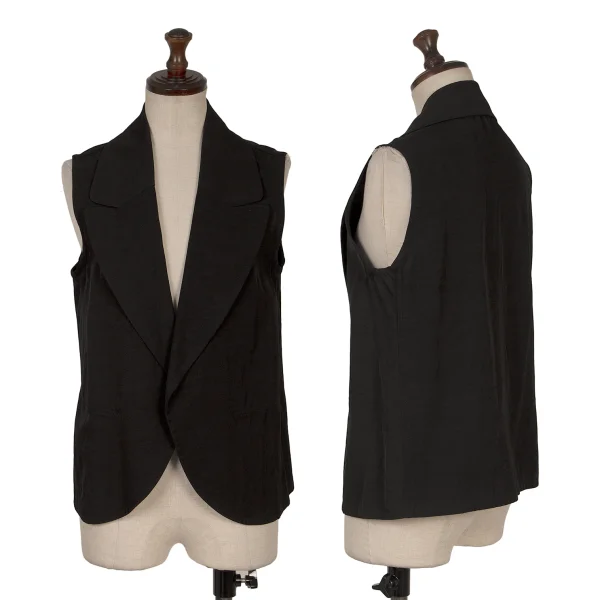 LIMI feu Cotton Blend Buttonless Sleeveless Vest Black S K-169104_001