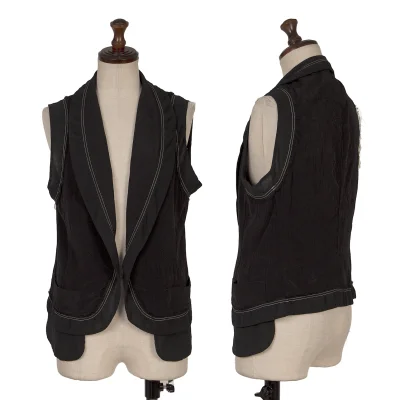 LIMI feu Dyed Cutting Shawl Collar Vest