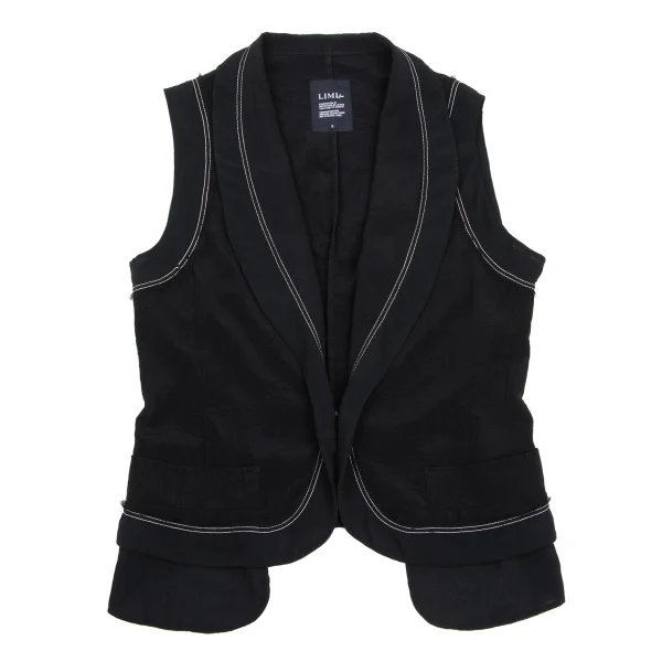 LIMI feu Dyed Cutting Shawl Collar Vest K-169105_002