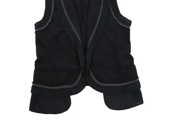 LIMI feu Dyed Cutting Shawl Collar Vest K-169105_007
