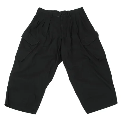 BLACK Scandal Yohji Yamamoto Cotton Herringbone Wide Cargo Pants