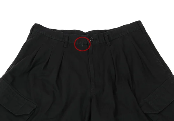 BLACK Scandal Yohji Yamamoto Cotton Herringbone Wide Cargo Pants K-169117_002