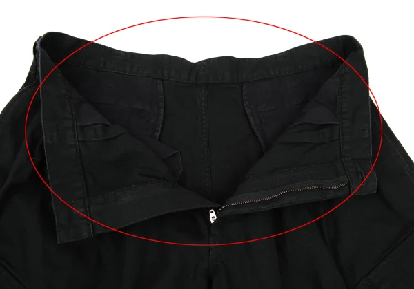 BLACK Scandal Yohji Yamamoto Cotton Herringbone Wide Cargo Pants K-169117_007