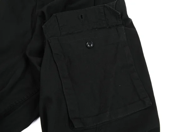 BLACK Scandal Yohji Yamamoto Cotton Herringbone Wide Cargo Pants K-169117_010