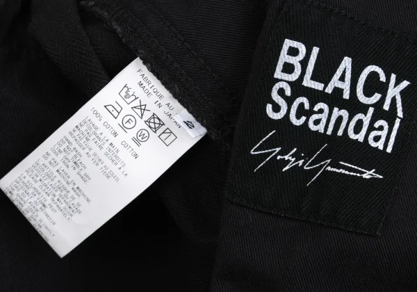 BLACK Scandal Yohji Yamamoto Cotton Herringbone Wide Cargo Pants K-169117_017