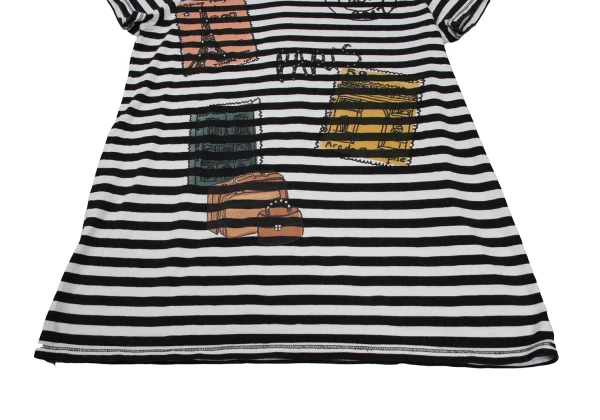 SONIA RYKIEL Rhinestone-embellished Paris Travel Print Striped T-shirt K-169121_008