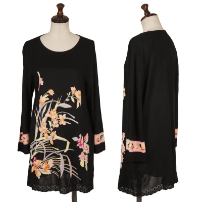 LEONARD Silk Blend Rhinestone-embellished Floral Jacquard Knit Top