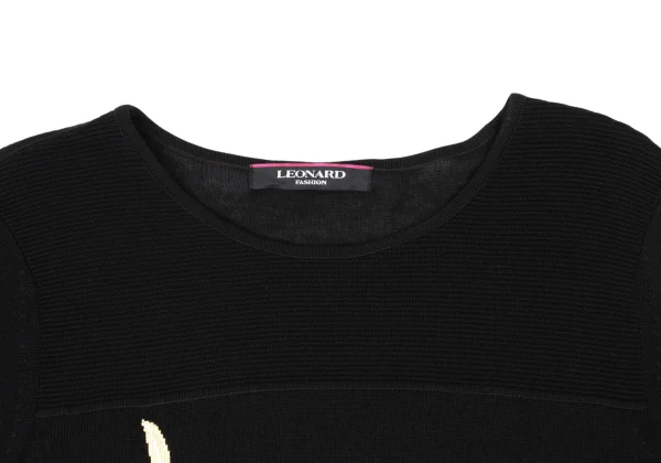 LEONARD Silk Blend Rhinestone-embellished Floral Jacquard Knit Top K-169123_004