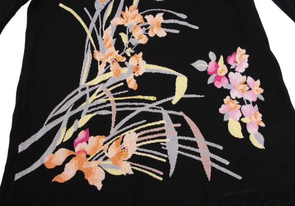LEONARD Silk Blend Rhinestone-embellished Floral Jacquard Knit Top K-169123_015