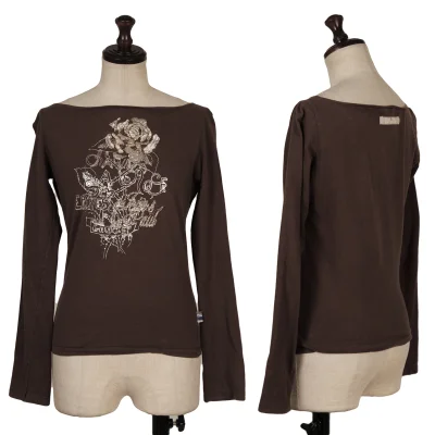 Jean's Paul GAULTIER Rose Embroidery Design Stretch Tops