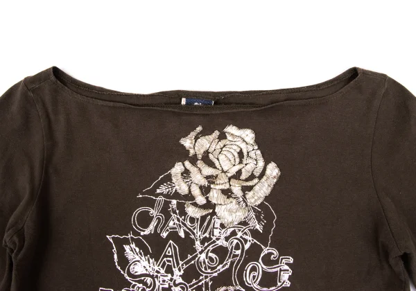 Jean's Paul GAULTIER Rose Embroidery Design Stretch Tops K-169134_006
