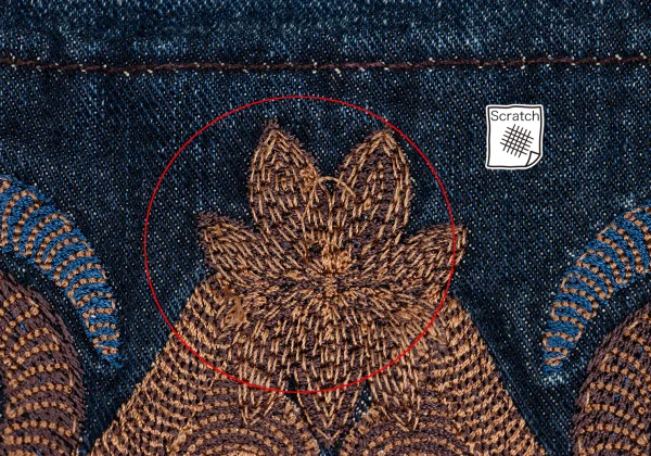 Jean's Paul GAULTIER Hem Embroidery Half Jeans K-169135_010