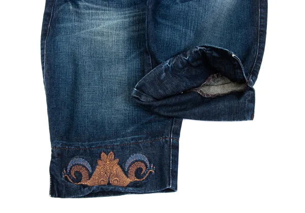Jean's Paul GAULTIER Hem Embroidery Half Jeans K-169135_012