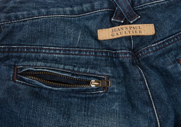 Jean's Paul GAULTIER Hem Embroidery Half Jeans K-169135_014