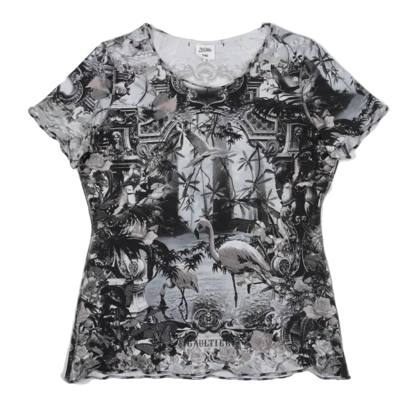 Jean Paul GAULTIER FEMME Poly Eden Print T-shirt Grey 40 K-169137_001
