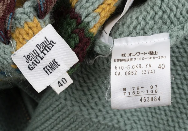 Jean Paul GAULTIER FEMME Wool Design Knit Jacket K-169139_015