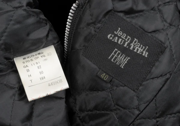 Jean Paul GAULTIER FEMME Quilted Lining Velour Sleeveless Zip Dress K-169140_012