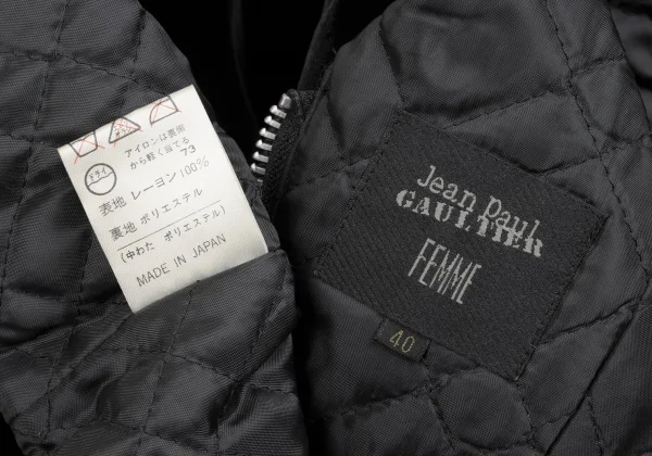 Jean Paul GAULTIER FEMME Quilted Lining Velour Sleeveless Zip Dress K-169140_013