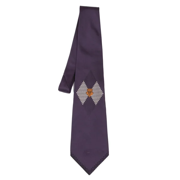 Jean Paul GAULTIER Silk Diamond Jacquard Tie Purple  K-169145_001