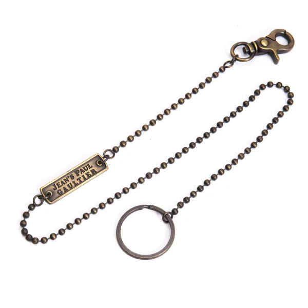 Jean's Paul GAULTIER Logo Plate Wallet Chain Bronze  K-169148_001