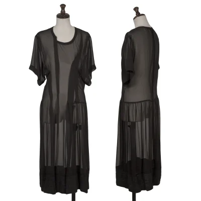COMME des GARCONS Hem Tweed Switching Sheer Dress