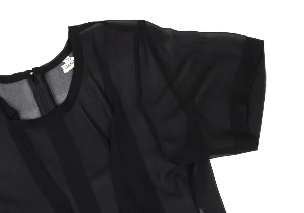 COMME des GARCONS Hem Tweed Switching Sheer Dress K-169152_005