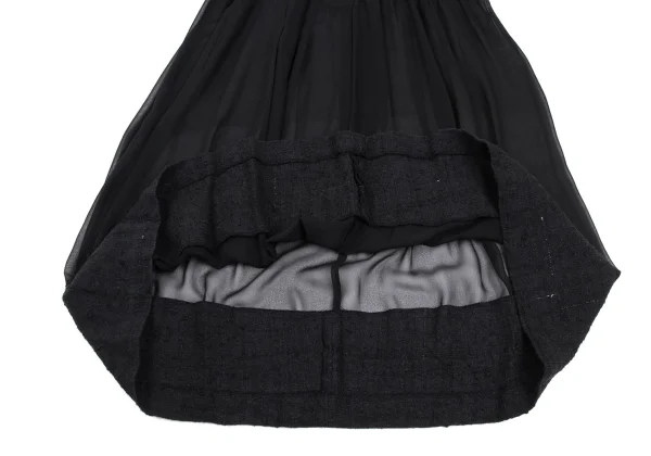 COMME des GARCONS Hem Tweed Switching Sheer Dress K-169152_007