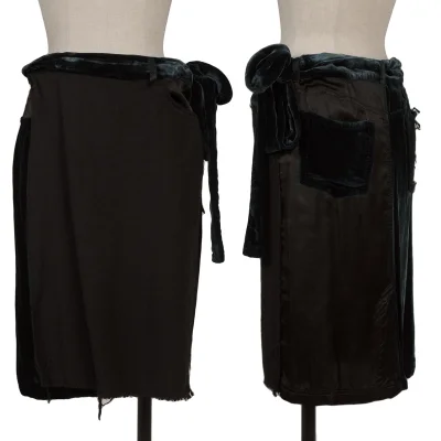tricot COMME des GARCONS Velours Switching Wrap Skirt