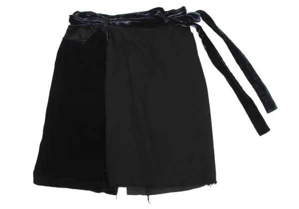tricot COMME des GARCONS Velours Switching Wrap Skirt K-169154_002