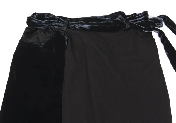 tricot COMME des GARCONS Velours Switching Wrap Skirt K-169154_003