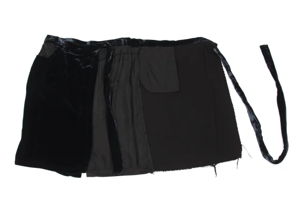 tricot COMME des GARCONS Velours Switching Wrap Skirt K-169154_007