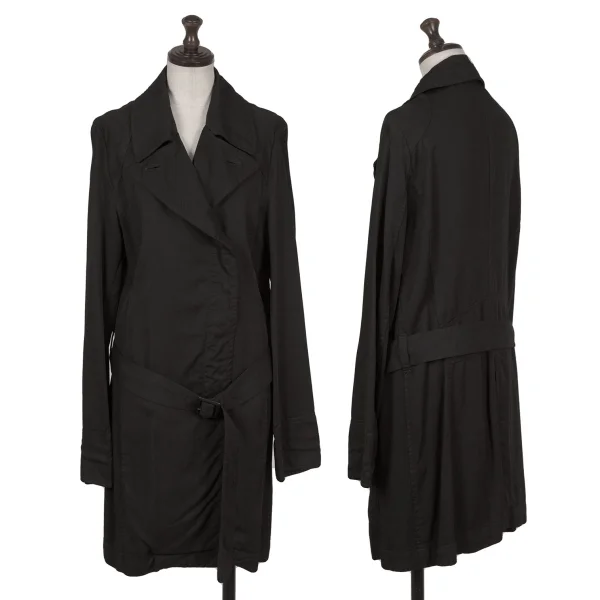 A/T Rayon Belted Coat Black S-M K-169158_001