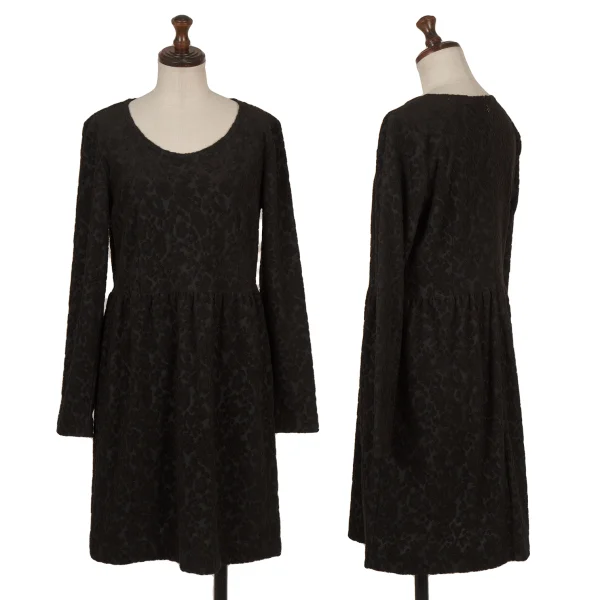 zucca Poly Blended Floral Pile Dress Black M K-169161_001