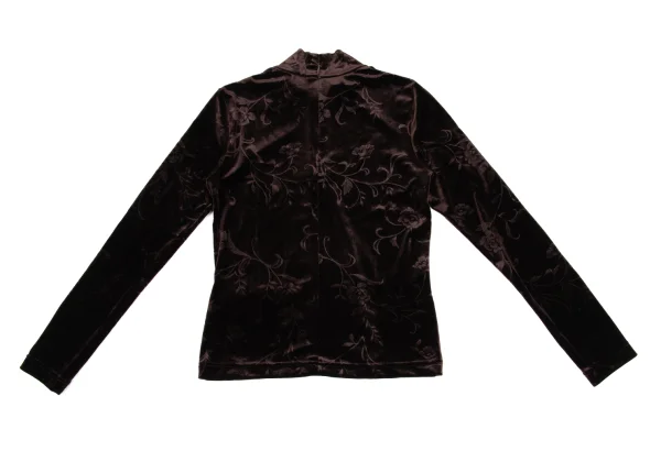 ANNA SUI Floral Jacquard Turtle Neck Velour Top K-169163_010