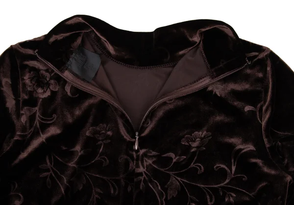 ANNA SUI Floral Jacquard Turtle Neck Velour Top K-169163_011