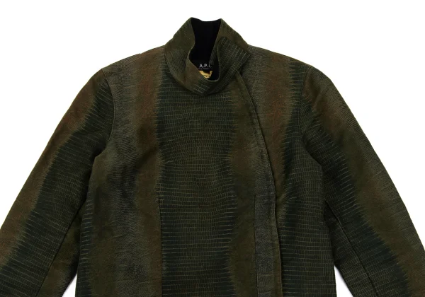 A.P.C. Crocodile Printed Cotton Zip Jacket K-169165_003