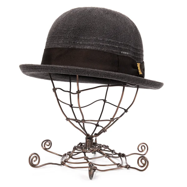 CA4LA Linen Poly Ribbon Hat Charcoal Brown S K-169173_001