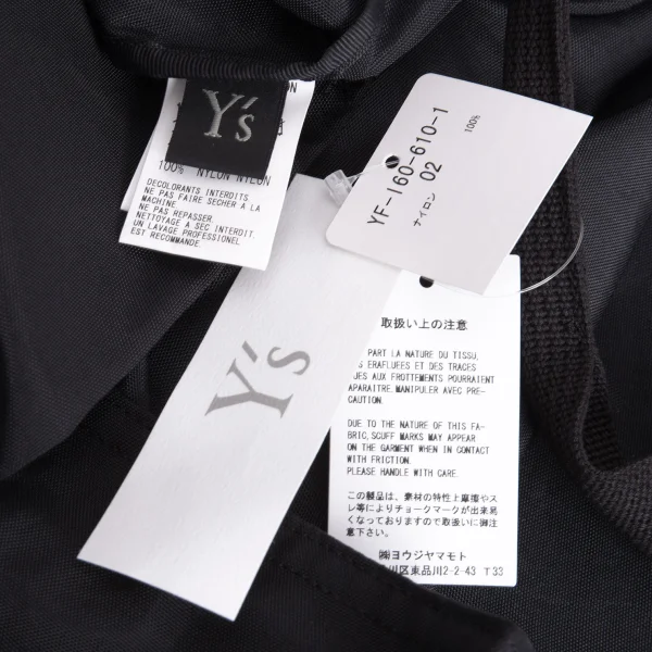 新品!ワイズY's ロゴプリントナイロンラージバッグ 黒 K-169192_014