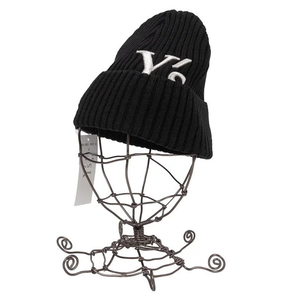 Y's×NEW ERA Logo Embroidery Rib Knit Cap Black  K-169207_001