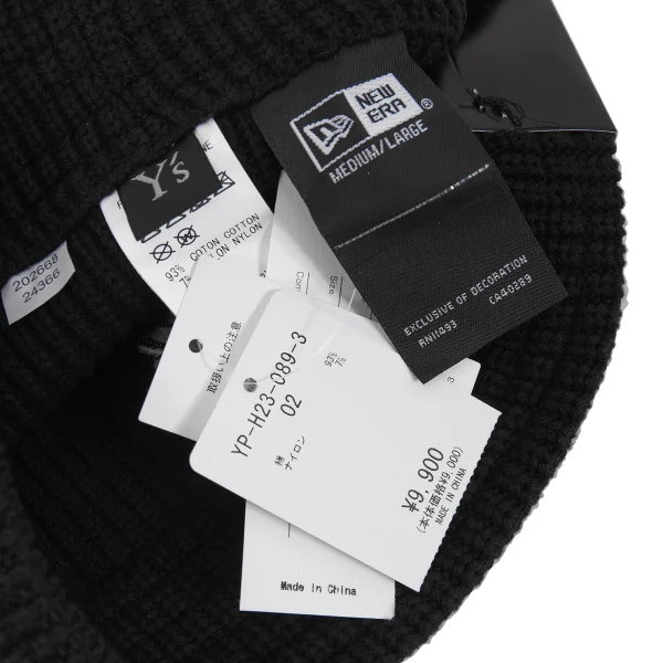 Y's×NEW ERA Logo Embroidery Cotton Knit Bucket Hat K-169220_009