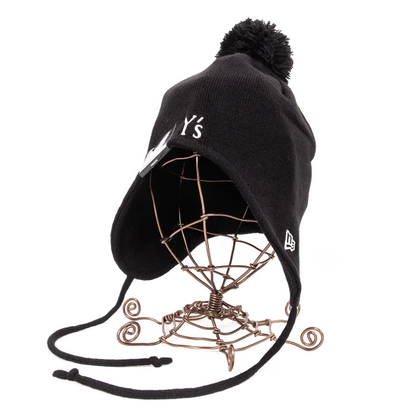 Y's×NEW ERA Logo Embroidery Ear Knit Cap Black  K-169222_001