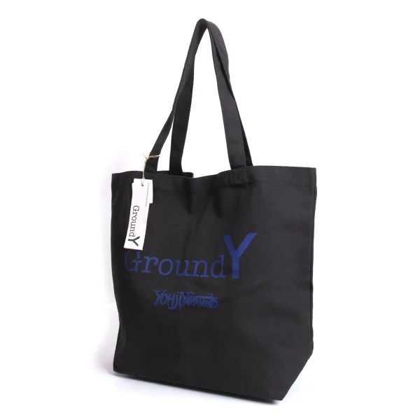 Ground Y Logo Printed Tote Bag Black  K-169228_001