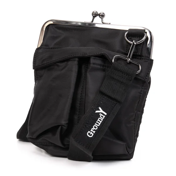 Ground Y Poly Double Pocket Shoulder Purse Black  K-169231_001