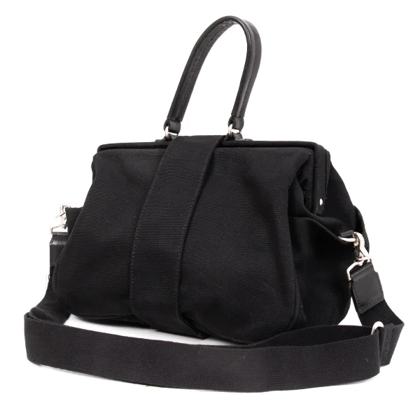 Yohji Yamamoto FEMME Canvas Frame Bag Black  K-169235_001