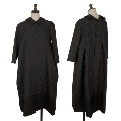 tricot COMME des GARCONS Flower Jacquard Back Button Round-collar Dress