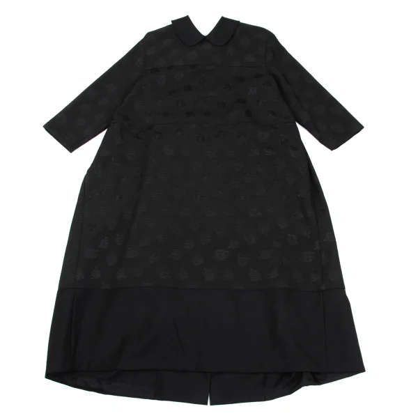 tricot COMME des GARCONS Flower Jacquard Back Button Round-collar Dress K-169239_002