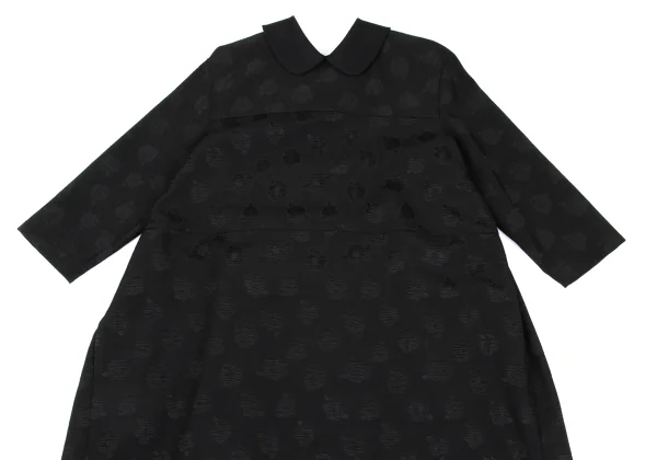 tricot COMME des GARCONS Flower Jacquard Back Button Round-collar Dress K-169239_003
