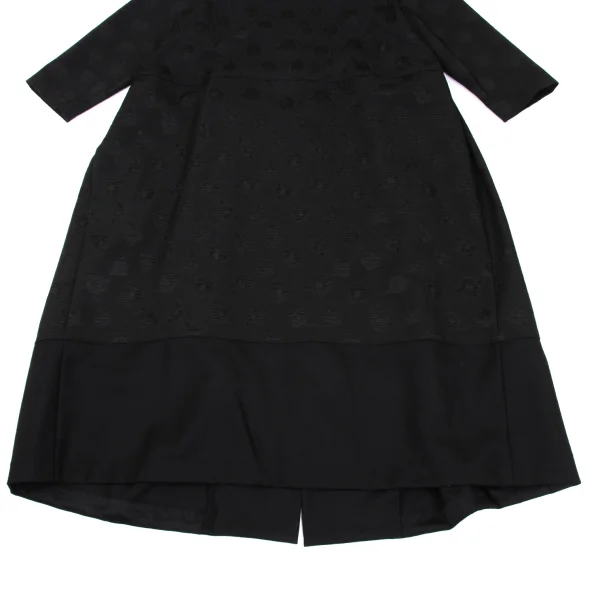 tricot COMME des GARCONS Flower Jacquard Back Button Round-collar Dress K-169239_007