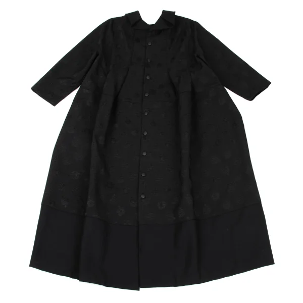 tricot COMME des GARCONS Flower Jacquard Back Button Round-collar Dress K-169239_009