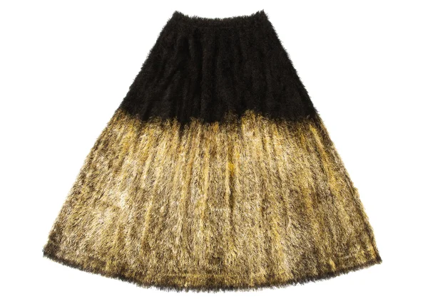 PLEATS PLEASE Bicolor Shaggy Skirt K-169241_009